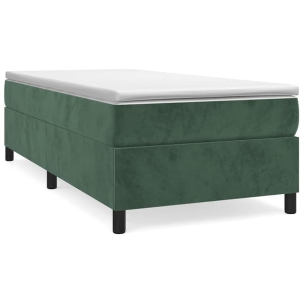 Ramsäng med madrass mörkgrön 100x200 cm sammet