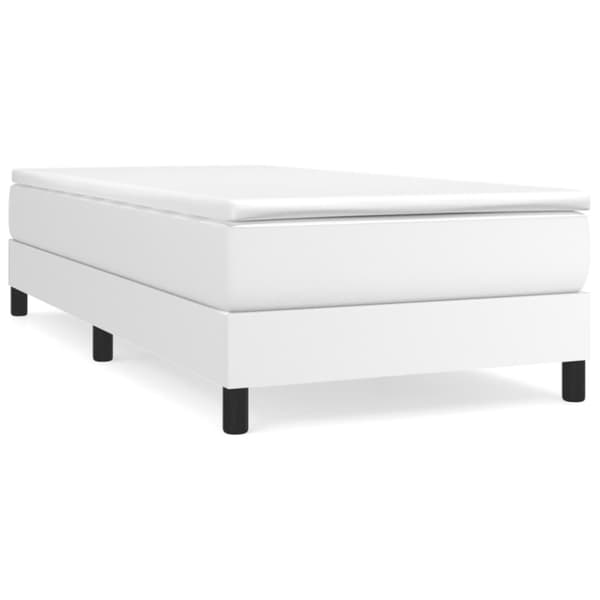 Ramsäng med madrass vit 80x200 cm konstläder