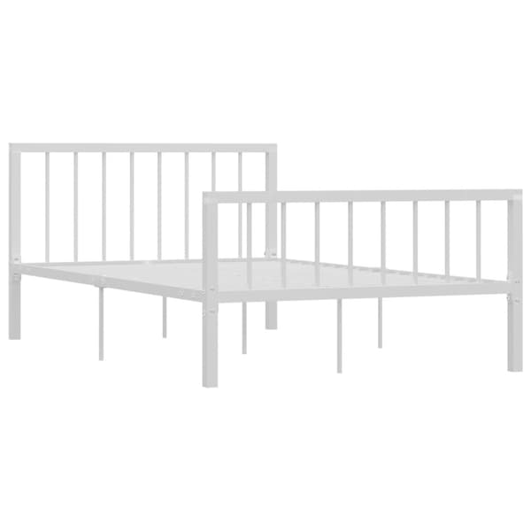 Sängram utan madrass vit metall 120x200 cm