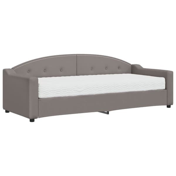 Dagbädd med madrass taupe 80x200 cm tyg