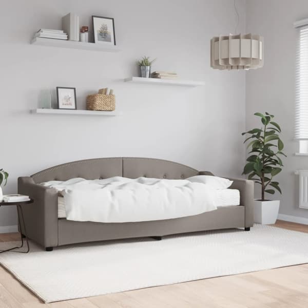Dagbädd med madrass taupe 80x200 cm tyg