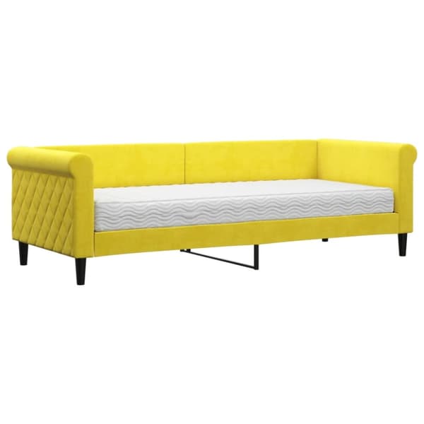 Dagbädd med madrass gul 80x200 cm sammet