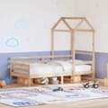 Miniatyrbild 1 av 2: Dagbädd med tak 90x200 cm massiv furu
