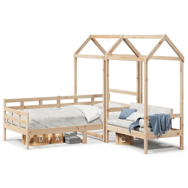Dagbänk med bänk och tak 90x200 cm massiv furu