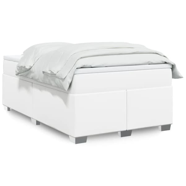 Ramsäng med madrass vit 120x200 cm konstläder