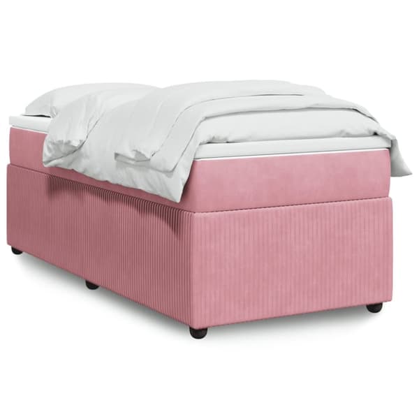 Ramsäng med madrass rosa 100x200 cm sammet