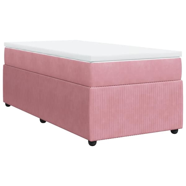 Ramsäng med madrass rosa 90x200 cm sammet