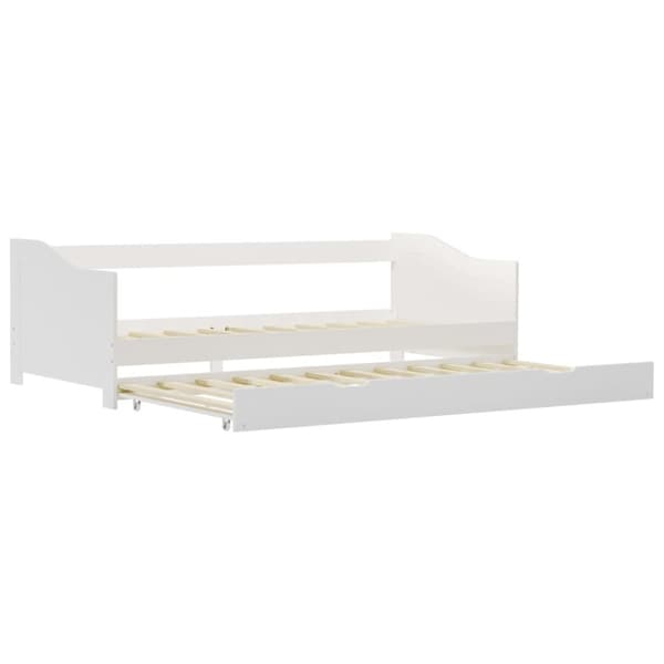 Bäddsoffa ram utan madrass vit furu 90x200 cm