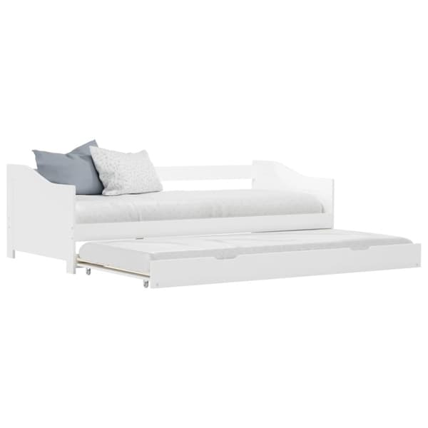 Bäddsoffa ram utan madrass vit furu 90x200 cm