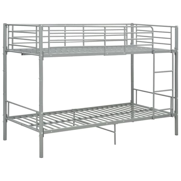 Våningssäng grå metall 90x200 cm