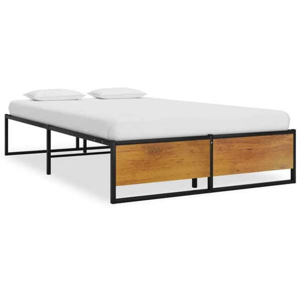 Sängram utan madrass svart metall 120x200 cm