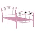 Miniatyrbild 2 av 2: Sängram med fotbollsdesign rosa metall 90x200 cm