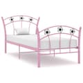 Miniatyrbild 1 av 2: Sängram med fotbollsdesign rosa metall 90x200 cm