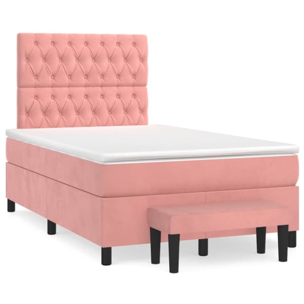 Ramsäng med madrass rosa 120x200 cm sammet
