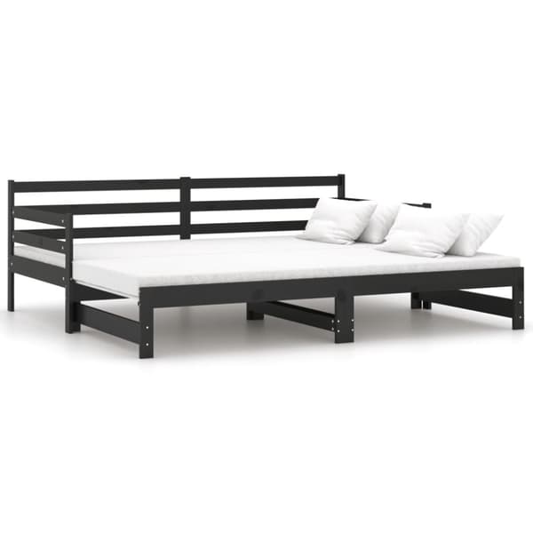 Dagbädd svart massiv furu 2x(90x200) cm