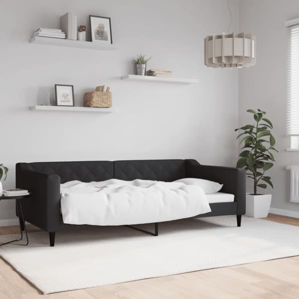 Dagbädd svart 90x190 cm tyg