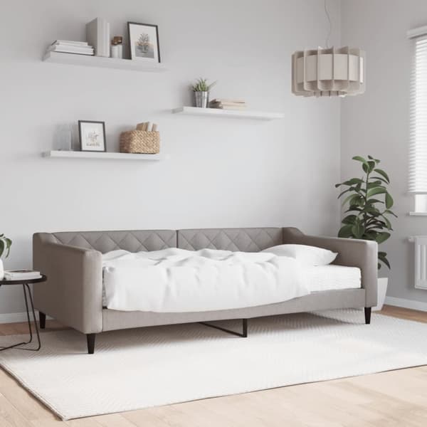 Dagbädd med madrass taupe 100x200 cm tyg