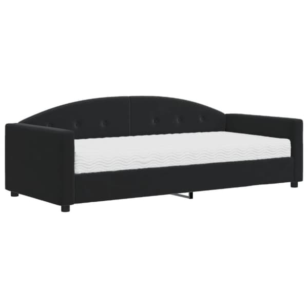 Dagbädd med madrass svart 90x200 cm sammet