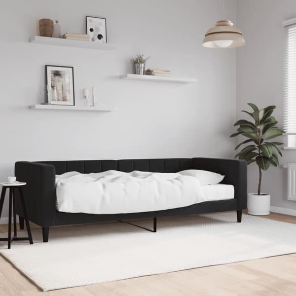 Dagbädd med madrass svart 80x200 cm sammet