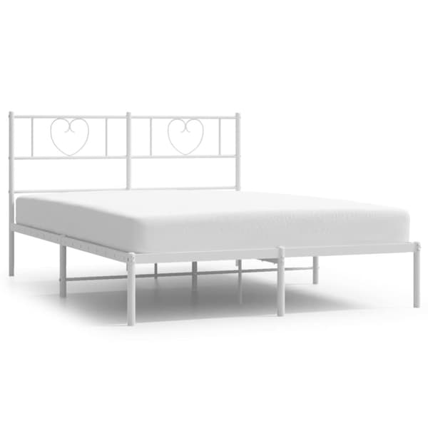 Sängram med huvudgavel metall vit 120x190 cm