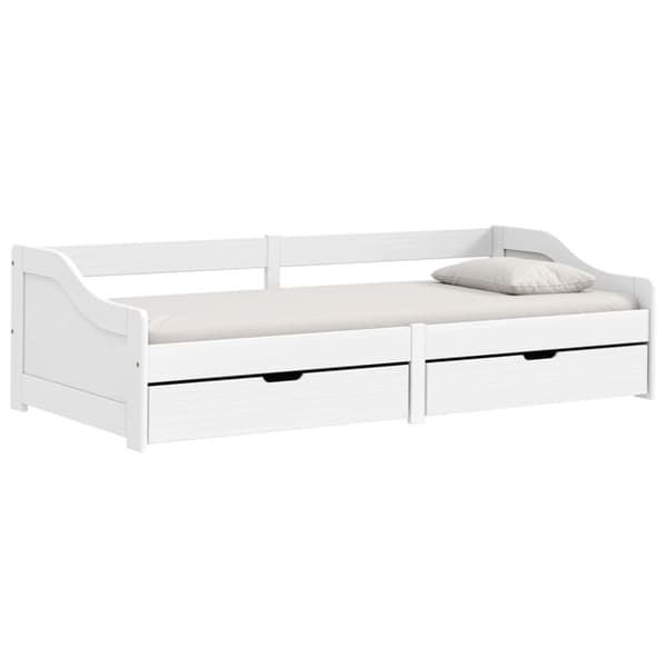 Dagbädd med 2 lådor IRUN vit 90x200 cm massiv furu