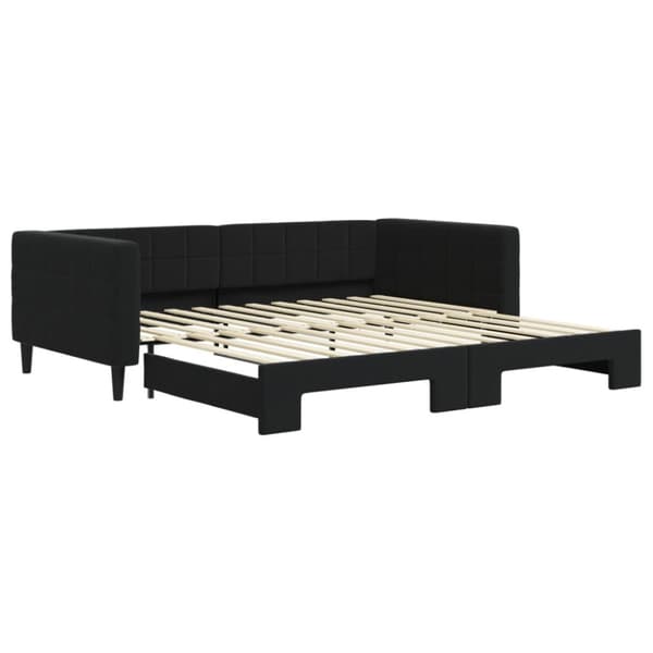 Dagbädd utdragbar svart 100x200 cm sammet