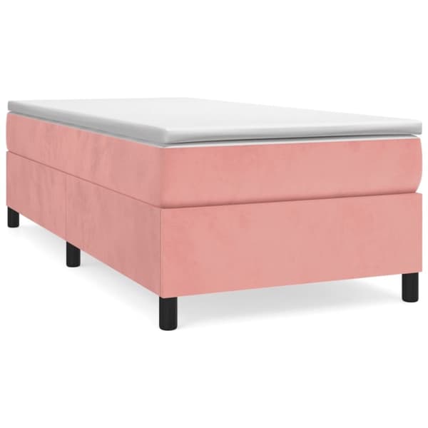 Ramsäng med madrass rosa 80x200 cm sammet