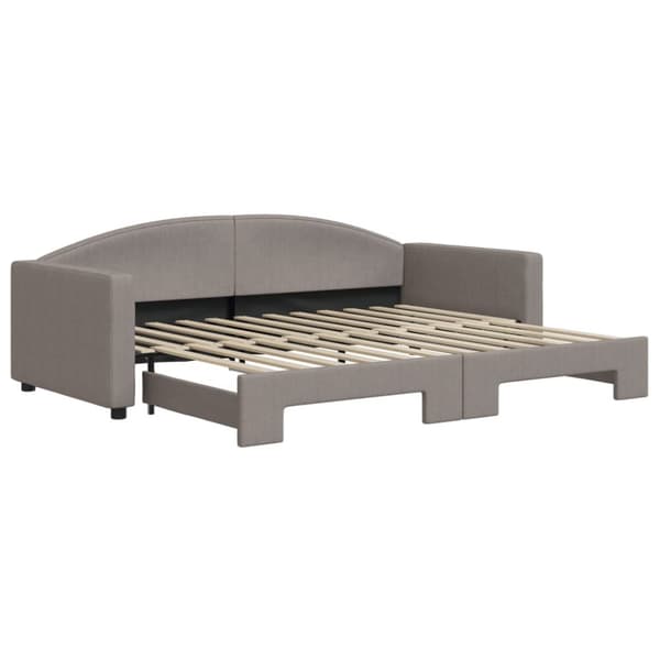 Dagbädd utdragbar taupe 90x200 cm tyg