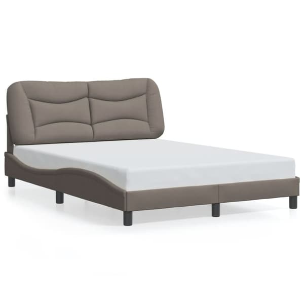 Sängram utan madrass taupe 140x200 cm tyg