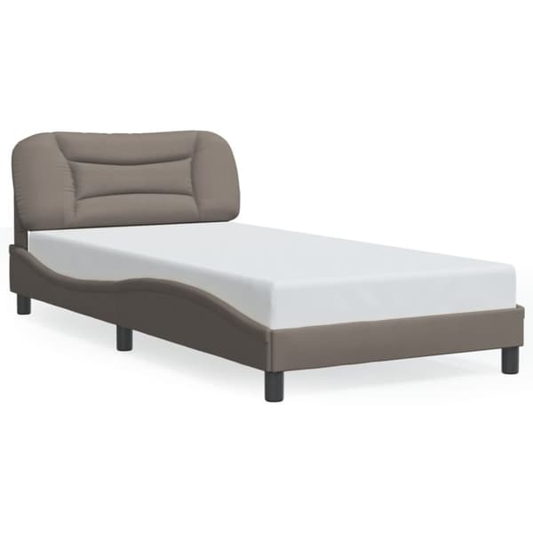 Sängram utan madrass taupe 100x200 cm tyg