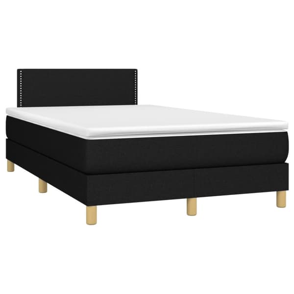 Ramsäng med madrass svart 120x190 cm tyg
