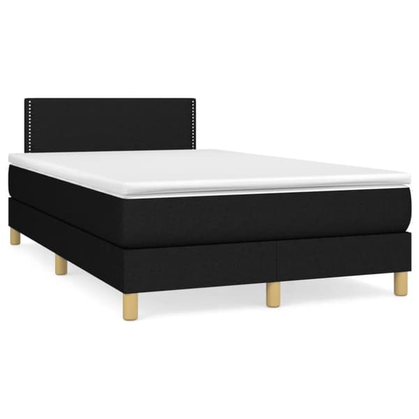 Ramsäng med madrass svart 120x190 cm tyg