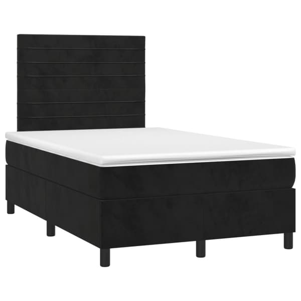 Ramsäng med madrass svart 120x190 cm sammet