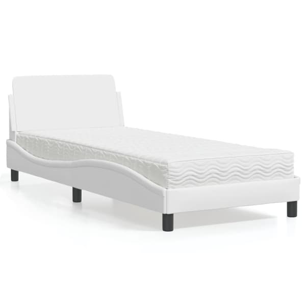 Säng med madrass vit 80x200 cm konstläder