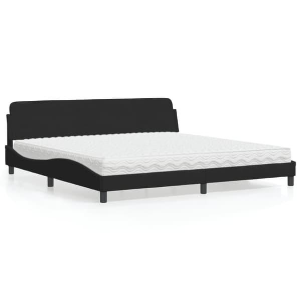 Säng med madrass svart 200x200 cm sammet