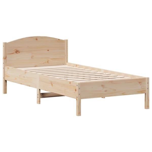 Sängram utan madrass 75x190 cm massiv furu