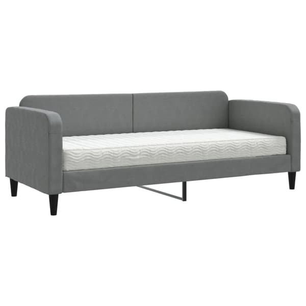 Dagbädd med madrass mörkgrå 80x200 cm tyg