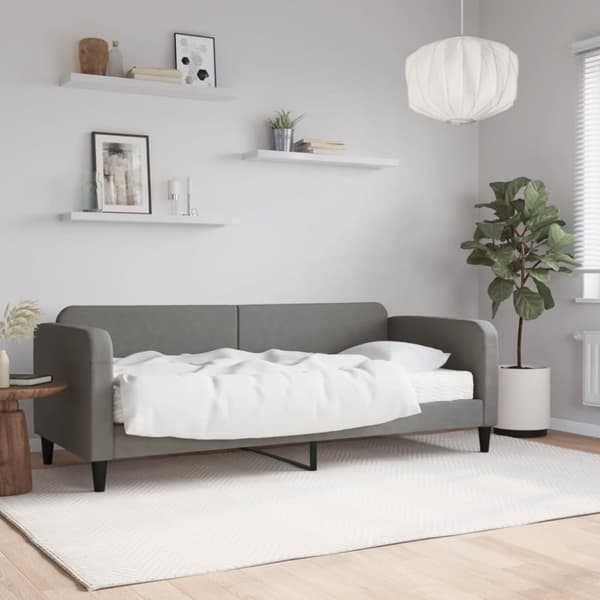 Dagbädd med madrass mörkgrå 80x200 cm tyg