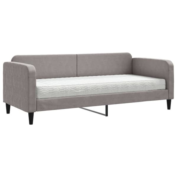 Dagbädd med madrass taupe 80x200 cm tyg