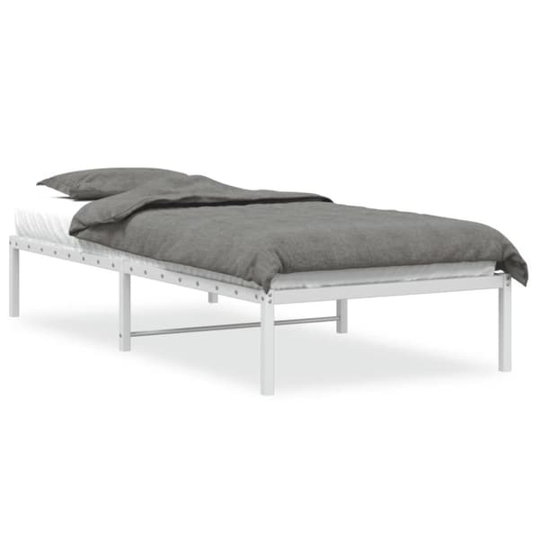 Sängram metall vit 90x190 cm