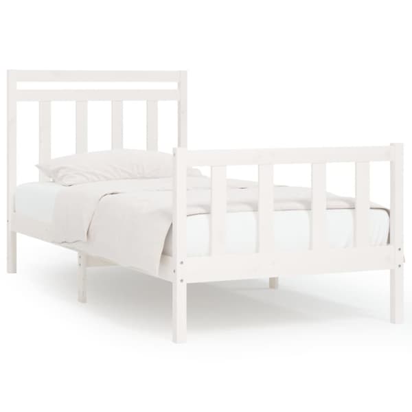 Sängram vit massiv furu 100x200 cm