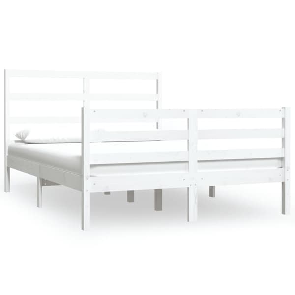 Sängram vit massiv furu 120x190 cm
