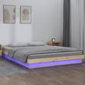Miniatyrbild 1 av 2: Sängram LED 140x190 cm massivt trä
