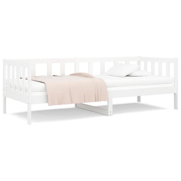 Dagbädd utan madrass vit 90x190 cm massiv furu