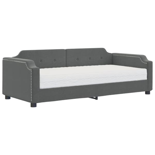Dagbädd med madrass mörkgrå 90x200 cm tyg