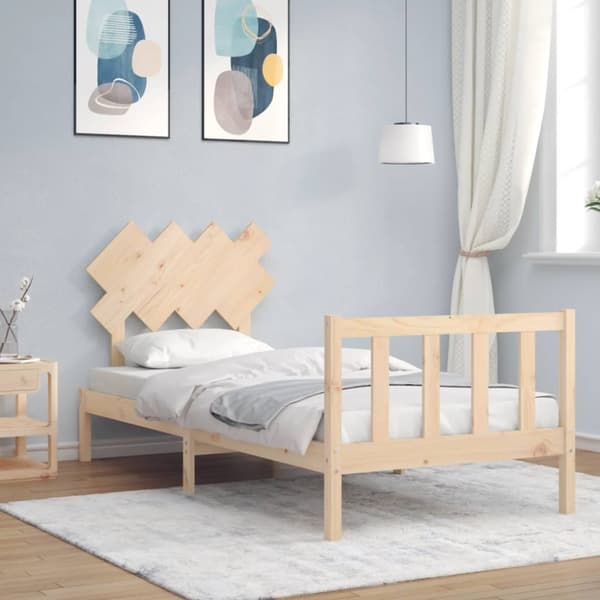 Sängram utan madrass 90x200 cm massiv furu