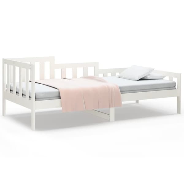 Dagbädd utan madrass vit 90x190 cm massiv furu