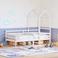 Miniatyrbild 1 av 2: Dagbädd med tak vit 90x200 cm massiv furu