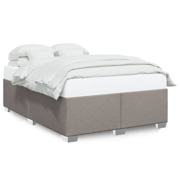 Sängram utan madrass taupe 160x200 cm tyg
