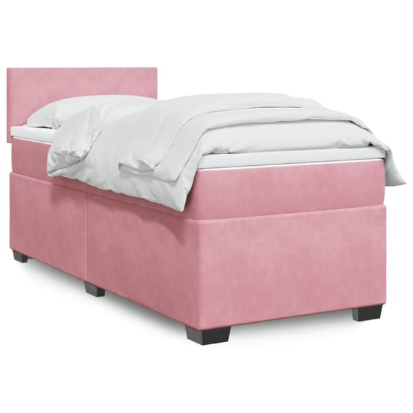 Ramsäng med madrass rosa 80x200 cm sammet
